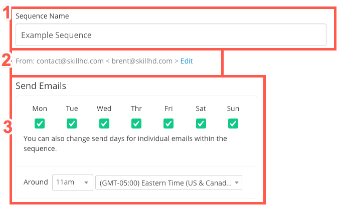 convertkit sequence time settings