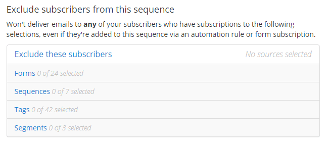 convertkit exclude subscribers from sequence