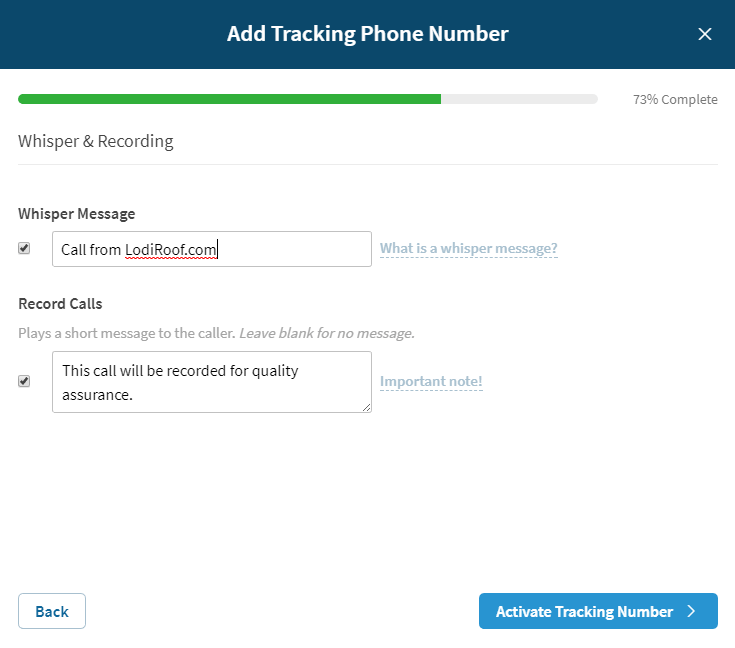 Add Tracking Number In Callrail