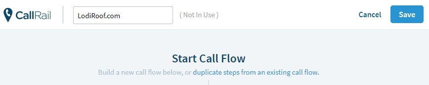 CallRail Starting A Call flow