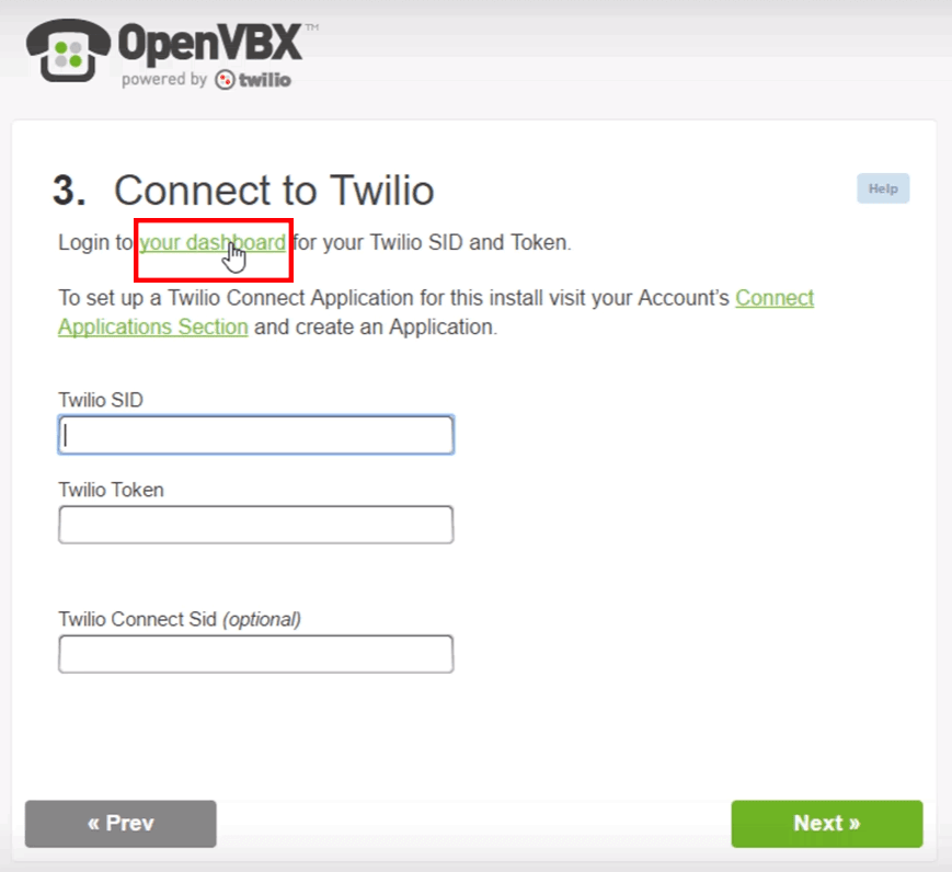 Connecting Twilio Account To OpenVBX