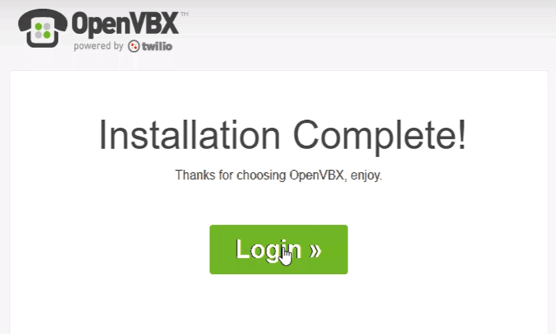 OpenVBX Installation Complete