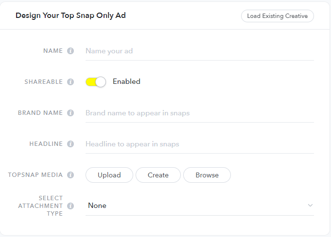 Creating  a Snap Only Ad in Snapchat Ads Manager